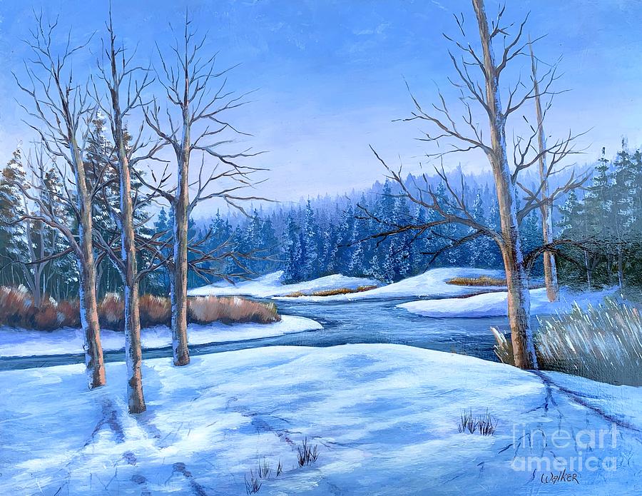 Winter Evening  #1 Painting by Jerry Walker