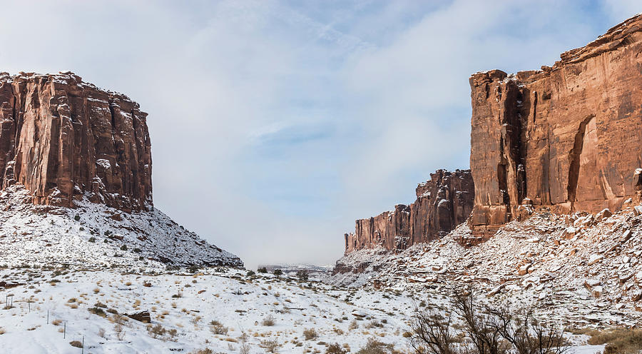 Mountain Photograph - Winter in Red Rock Canyons by John Arnaldi