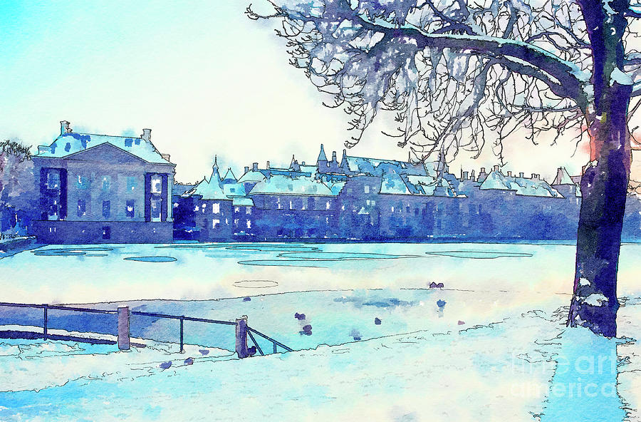winter in the Hague #1 Digital Art by Ariadna De Raadt