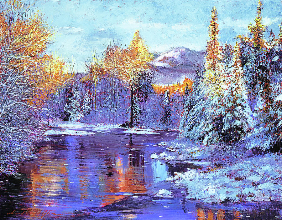 Winter Lake Memories #1 Painting by David Lloyd Glover