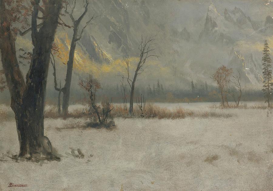 Albert Bierstadt  Painting - Winter Landscape #1 by Aesthetics Store