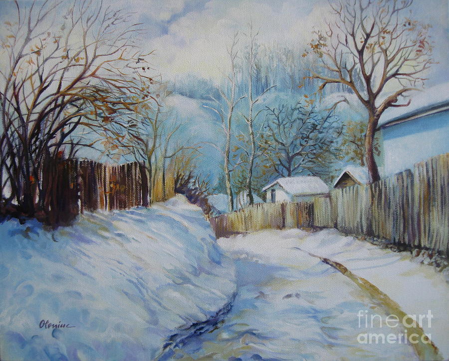 Winter Painting - Winter landscape #1 by Elena Oleniuc