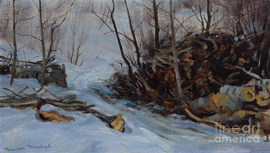 Winter landscape #1 Painting by O Vaering by Gustav Wentzel