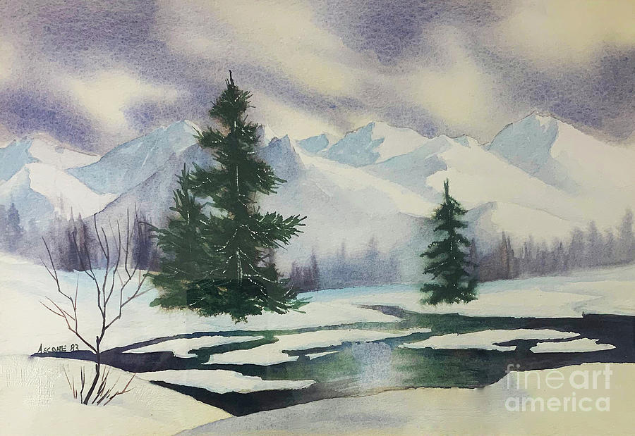 Winter Landscape #2 Painting by Teresa Ascone