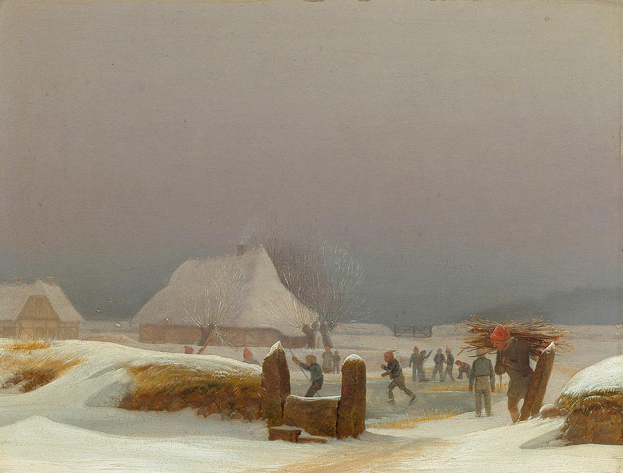 Winter Painting - Winter lanscape from Funen   #1 by Wilhelm Bendz