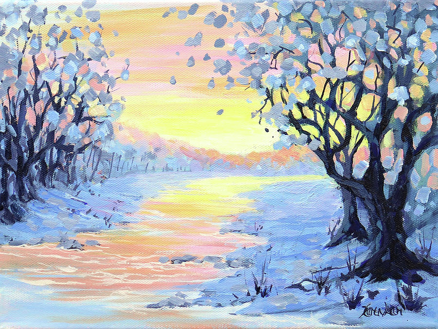 Winter Morning Painting by Karen Ilari