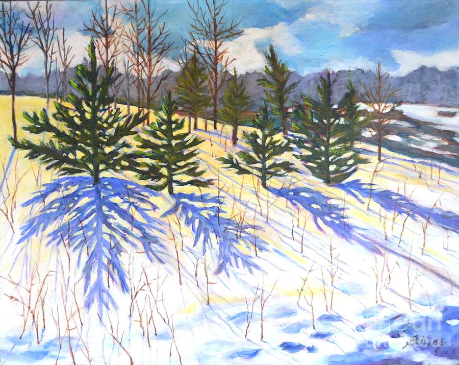 Winter shadows #6 #1 Painting by Betty M M Wong