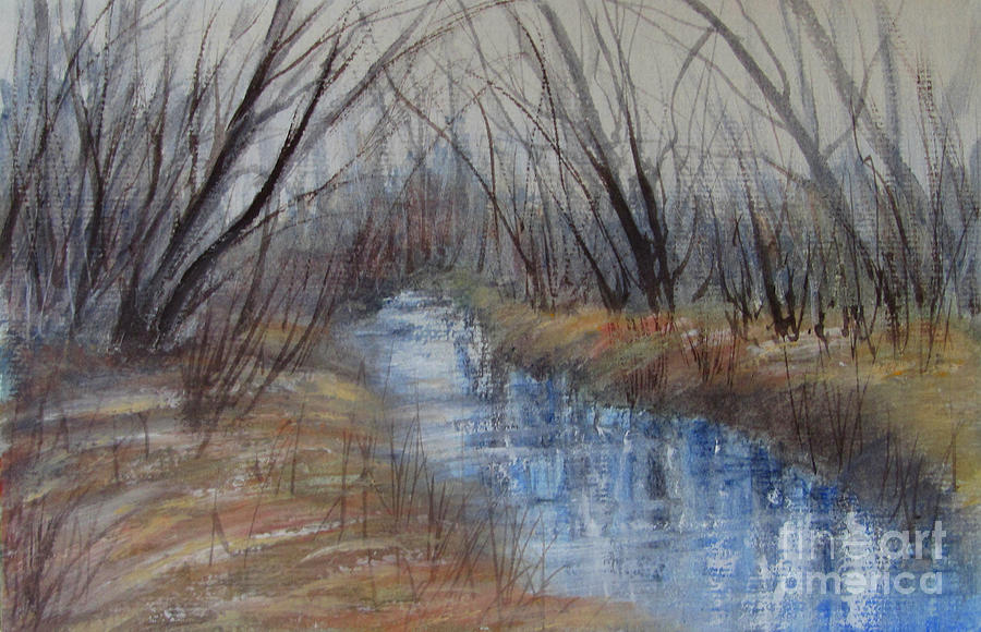 Winter Stream #1 Painting by Valerie Travers