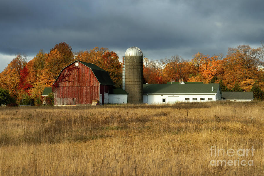 Fall Photograph - Wisconsin Barn #2 by Roxie Crouch
