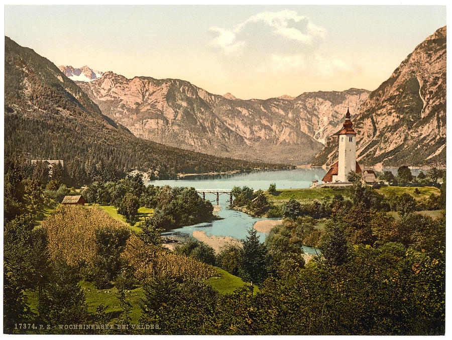Wocheiner Lake Carniola Austro Hungary #1 Painting by MotionAge Designs