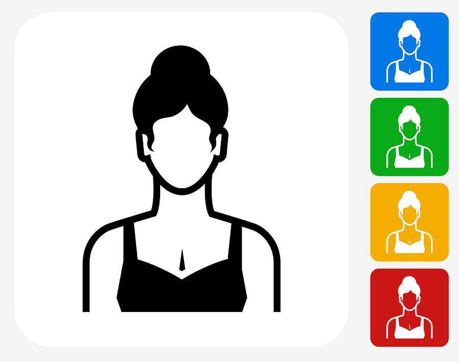 Woman Face Icon Flat Graphic Design #1 Drawing by Bubaone