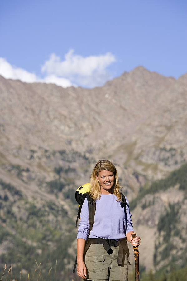 Woman hiking #1 Photograph by Comstock Images