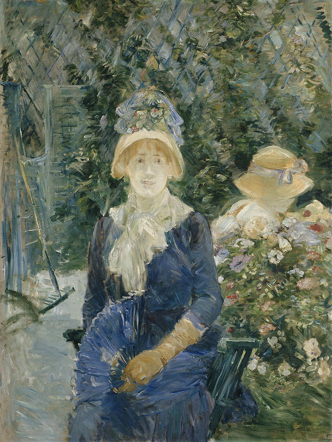Woman in a Garden #3 Painting by Berthe Morisot