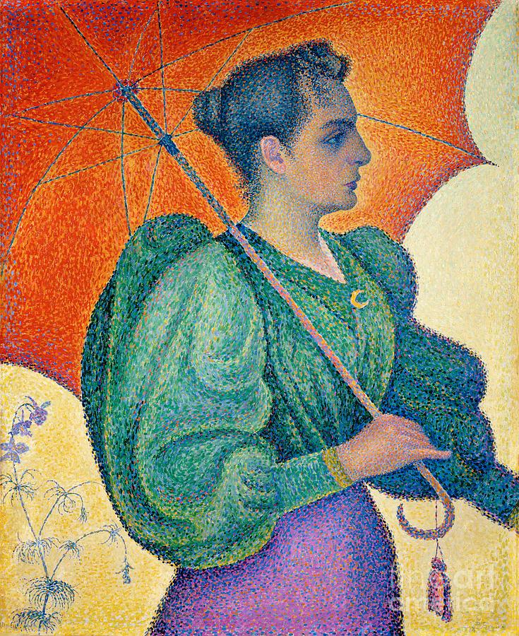 Woman with a Parasol #2 Painting by Paul Signac