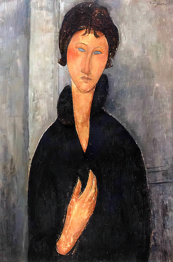 Amedeo Modigliani Painting - Woman with Blue Eyes #1 by Amedeo Modigliani