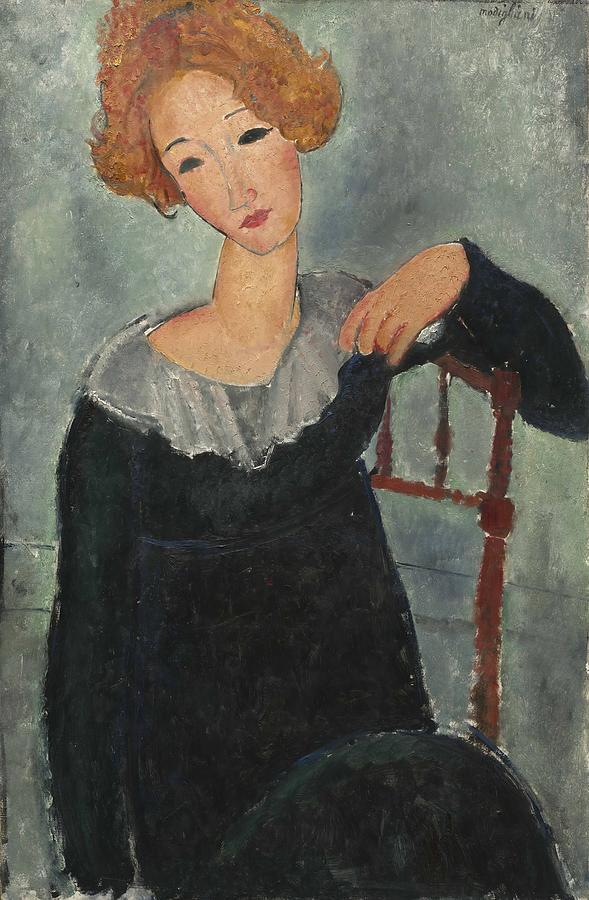 Woman with Red Hair #7 Painting by Amedeo Modigliani