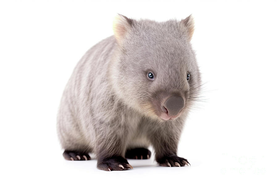Wombat Joey Isolated On White Background #1 Digital Art by Benny Marty