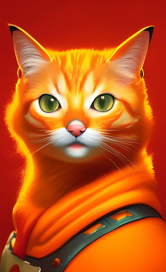 Wombo Orange Tabby 2 Digital Art By John Wills - Pixels