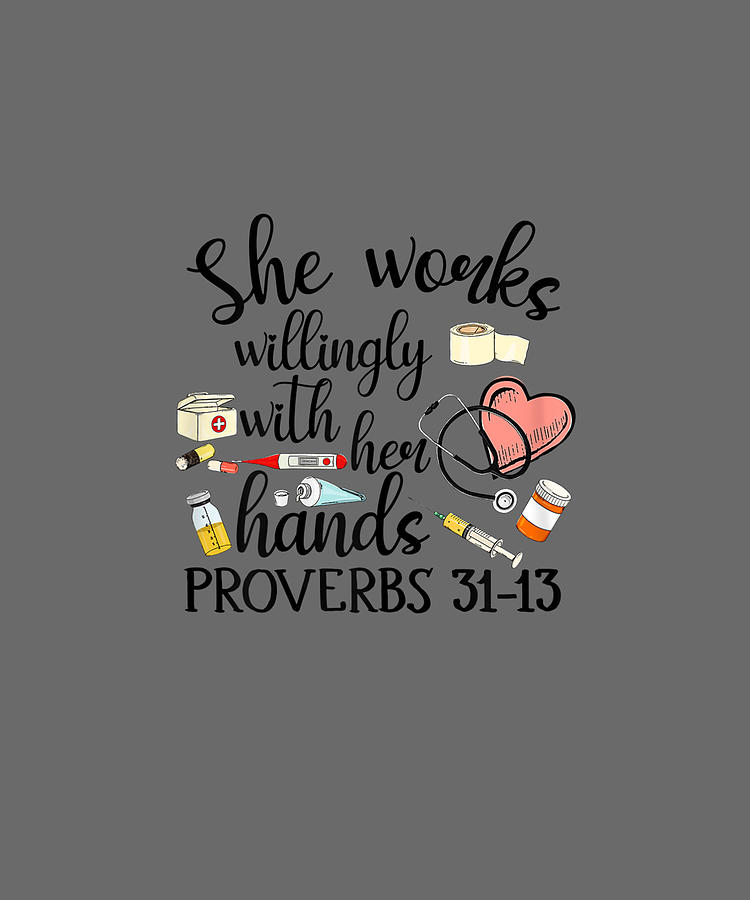 TWCC 108 NICU Nurse Proverbs 31:13 Works Willingly With Her Hands Waterslide Decal