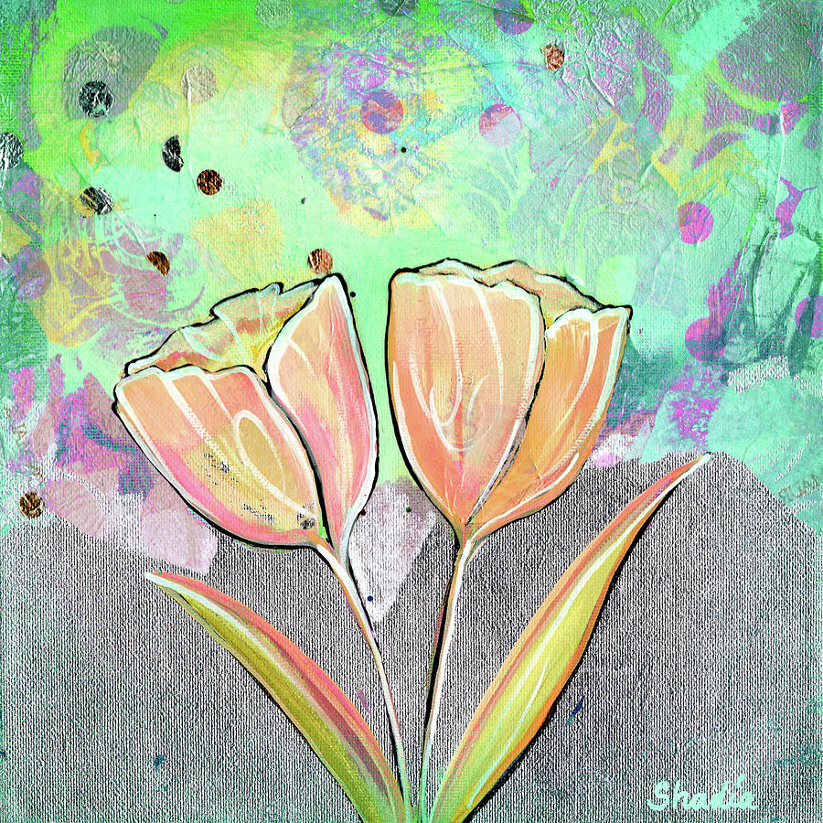 Tulip Painting - Wonder II #1 by Shadia Derbyshire
