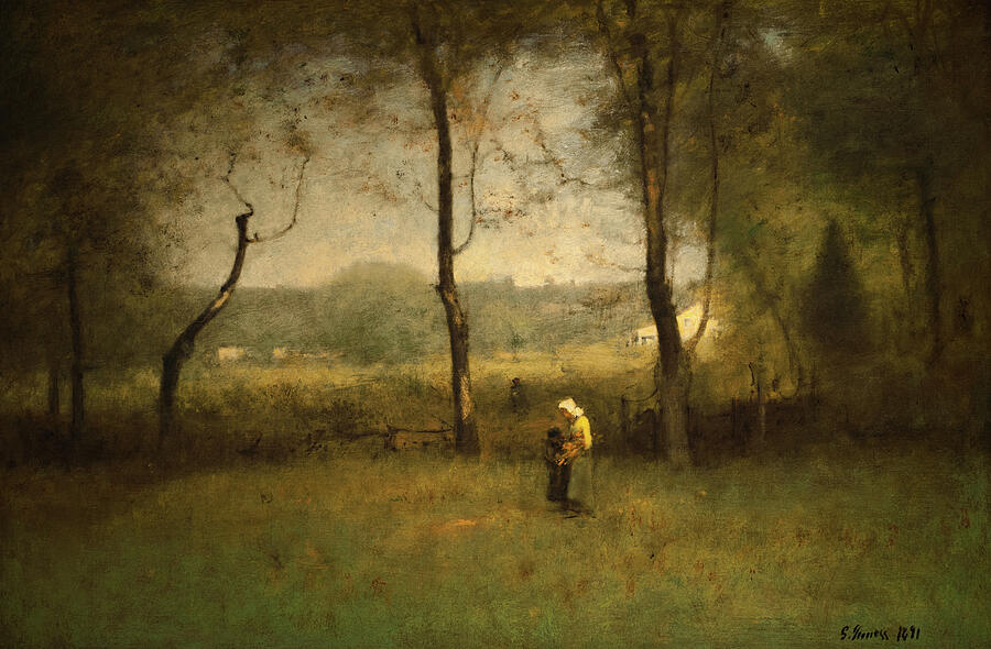 Wood Gatherers, An Autumn Afternoon, from 1891 Painting by George Inness