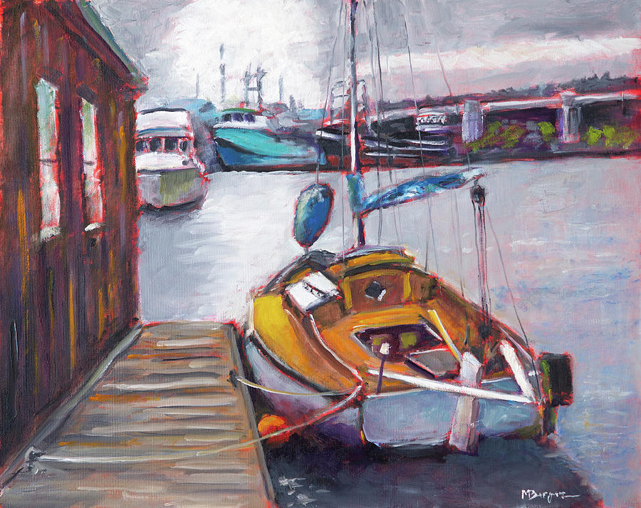 Wooden Sailboat at Toledo #1 Painting by Mike Bergen