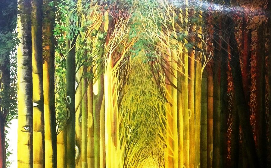 Tree Painting - Woods #1 by Rupa Prakash