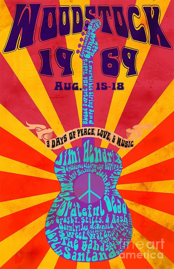 Woodstock 1969 Poster Digital Art by Joey Stark