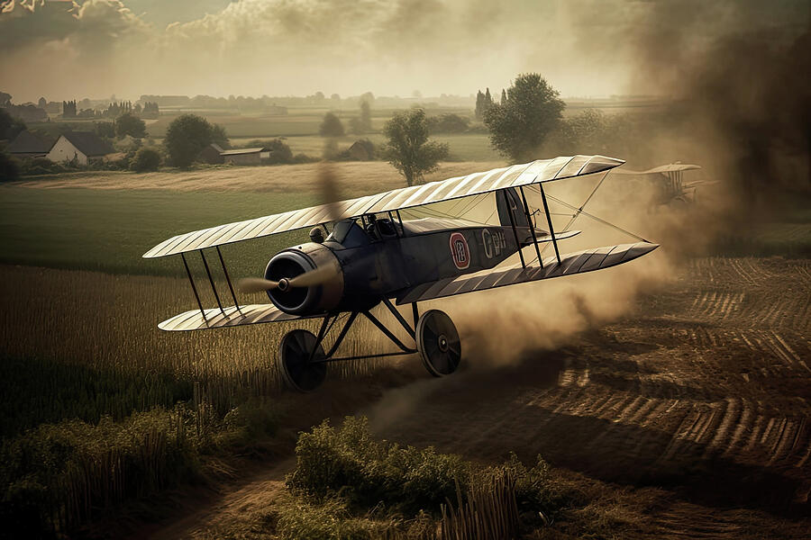 World War I biplane in dogfight #1 Photograph by Steve Estvanik - Fine ...