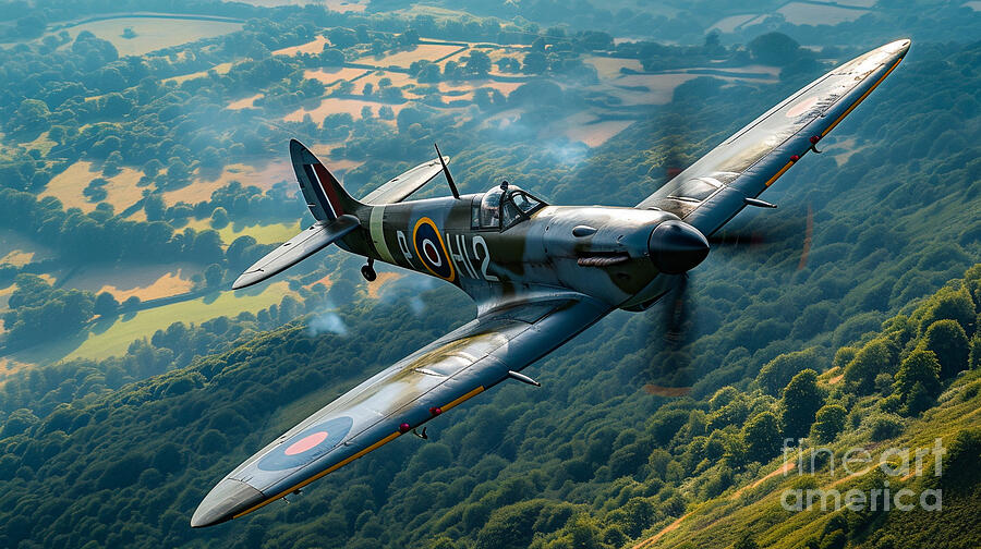 WWII war aerial war scene spitfire p26 strafe by Asar Studios #1 ...