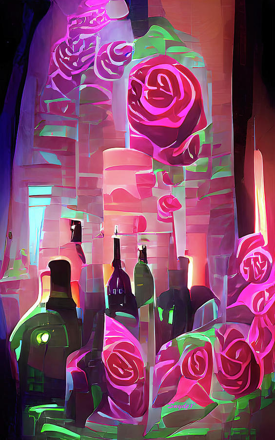 Roses and Wine Forever and Ever Digital Art by Floyd Snyder