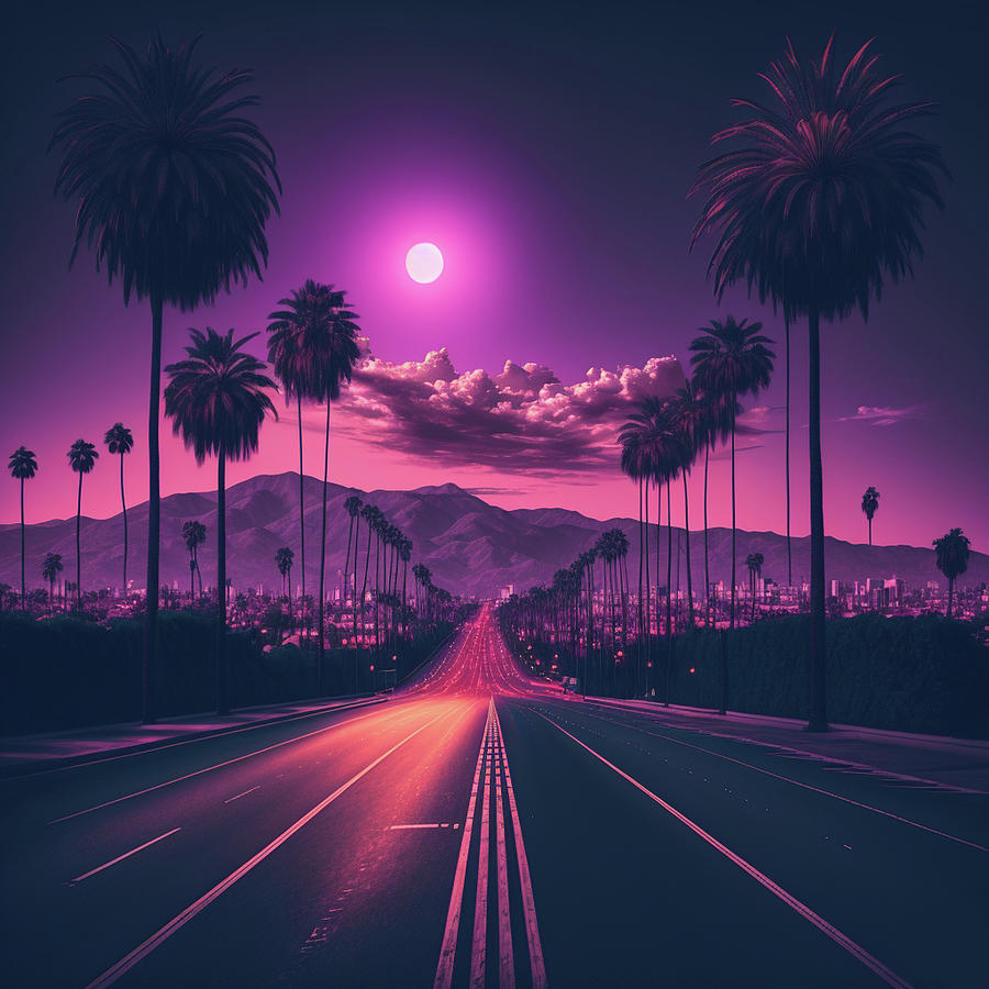 Xyse Night Neon Highway Traffic Digital Art by Kailooma X TheDol - Fine ...