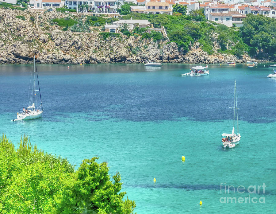 Yachts in a marina Arenal den Castell a town on Minorca, Spain  #1 Photograph by Pics By Tony