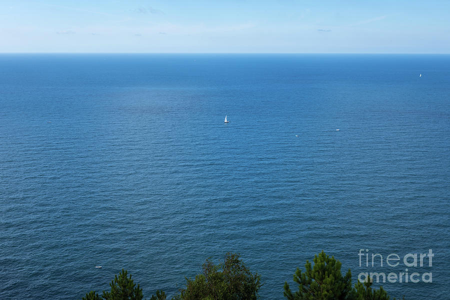 Yachts On The Atlantic Ocean, Deep Blue Water And Sky Photograph