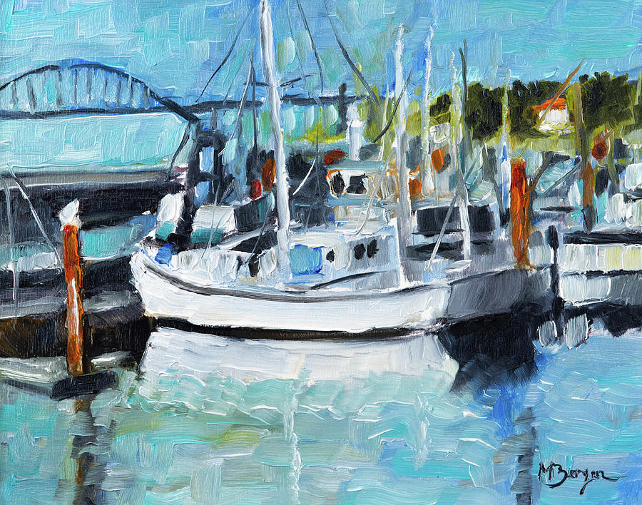 Yaquina Bay, Newport #1 Painting by Mike Bergen