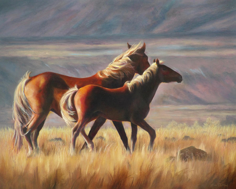 Yearling Pride #1 Painting by Karen Kennedy Chatham