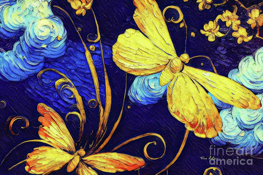 Yellow Butterfly Daydream Painting by Tina LeCour