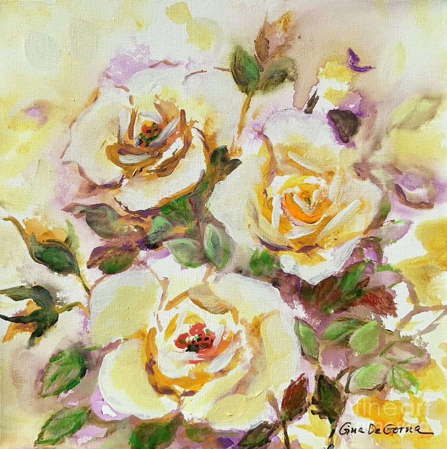 Yellow Roses #1 Painting by Gina De Gorna