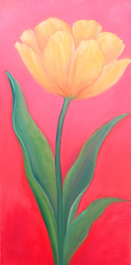 Yellow Tulip  #1 Painting by Archana Gautam