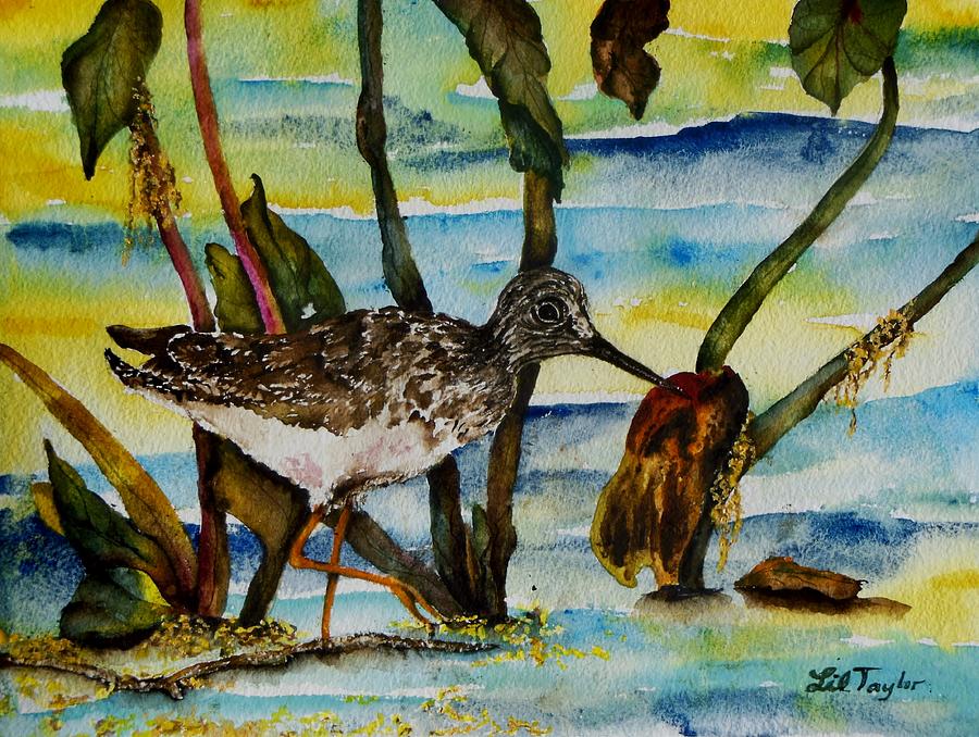 Sandpiper Painting - Yellowlegs #1 by Lil Taylor