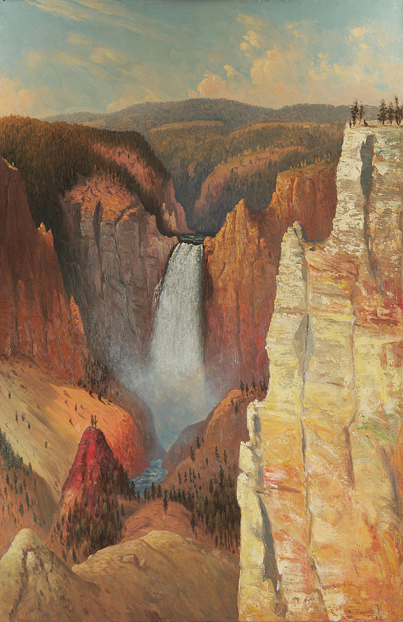 Yellowstone Falls Painting By Cyrenius Hall Fine Art America   1 Yellowstone Falls Cyrenius Hall 