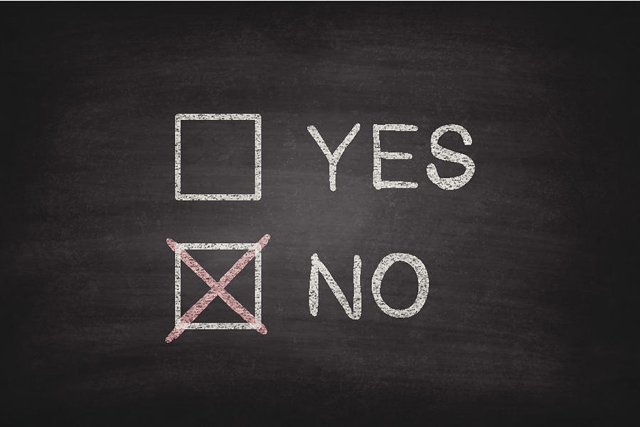 Yes or No Checkboxes on Blackboard - Chalkboard #1 Drawing by Bgblue