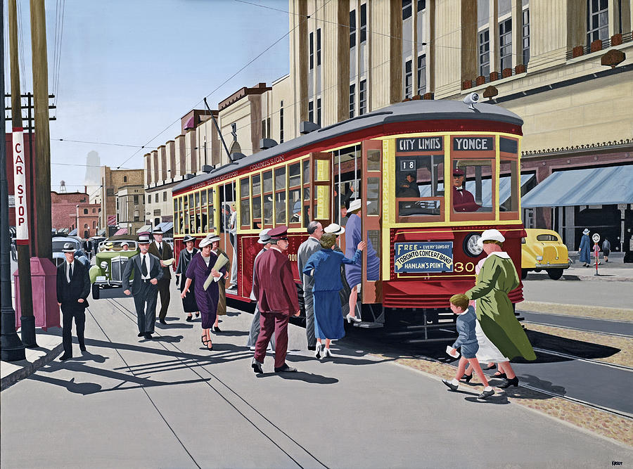 Yonge and College 1937 Painting by Kenneth M Kirsch
