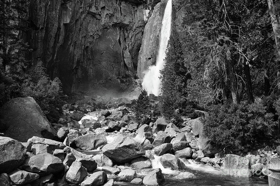 Yosemite Falls California BW  #1 Photograph by Chuck Kuhn