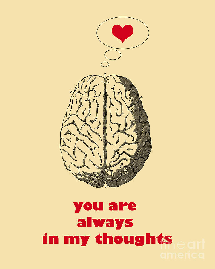 Valentines Day Digital Art - You Are Always In My Thoughts #1 by Madame Memento