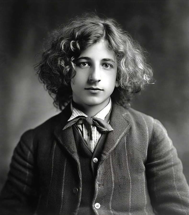 Young  Albert  Einstein  as  High  School  Fashion  by Asar Studios #1 Painting by Celestial Images