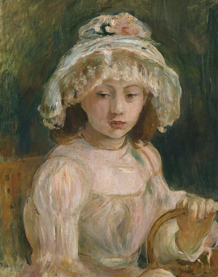 Young Girl with Hat, from 1887-1895 Painting by Berthe Morisot