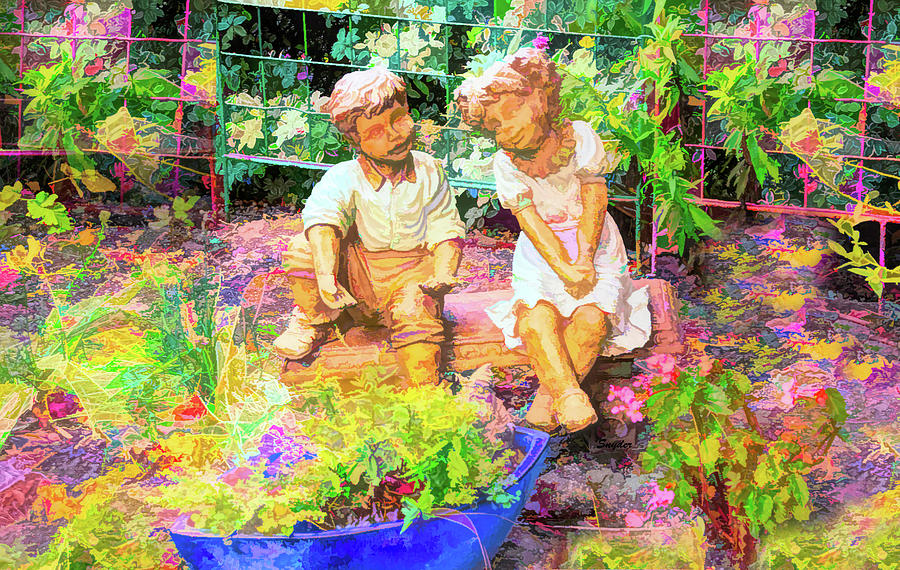 Young Love In The Garden #1 Photograph by Barbara Snyder