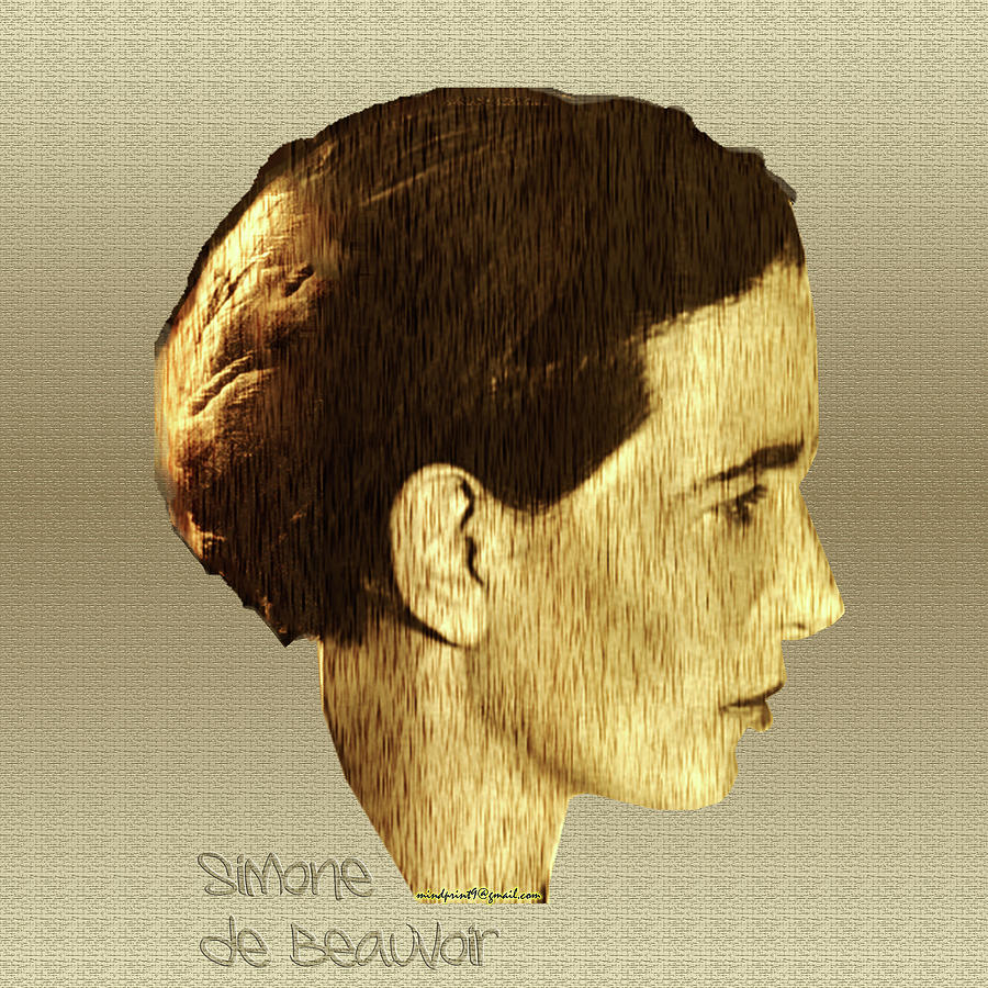 Young Simone de Beauvoir #1 Digital Art by Asok Mukhopadhyay