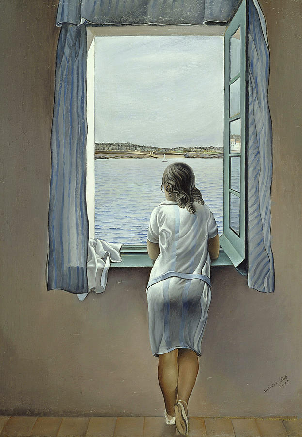 Surrealism Painting - Young Woman at a Window #1 by Salvador Dali